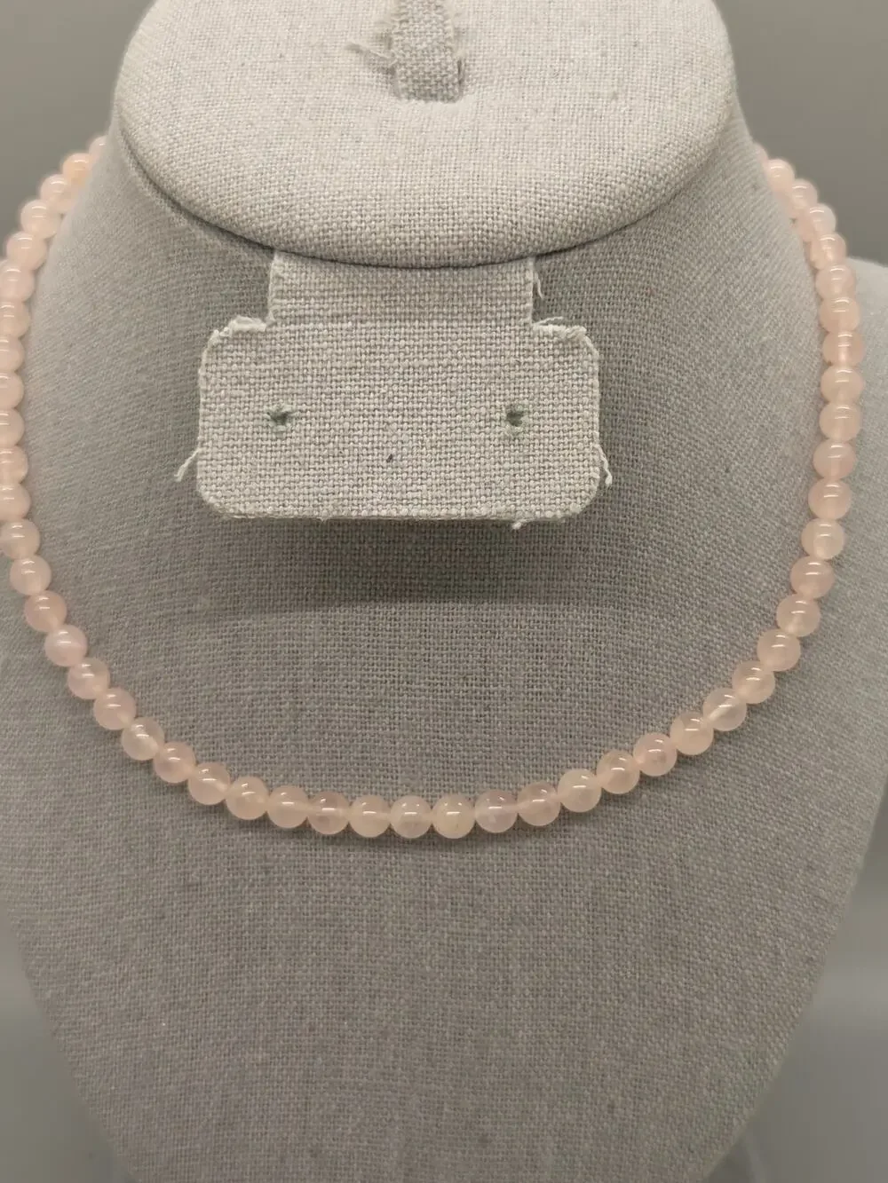 Vintage Rose Quartz Necklace – Natural Pink Gemstone 16